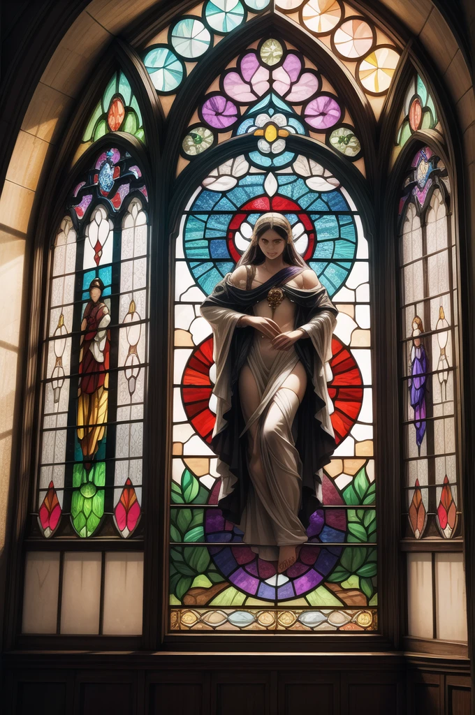 a picture of a stained glass window, intricate art, by Mario Dubsky, stained glass art, amethyst stained glass, detailed art in color, by Robert Richenburg, by Adrienn Henczné Deák