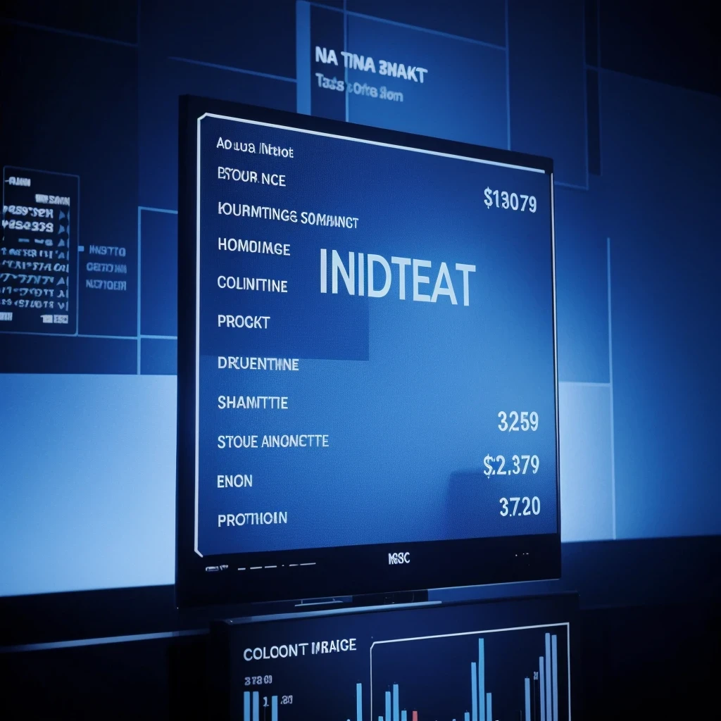 Stock market indices written on blue colour background looking professional