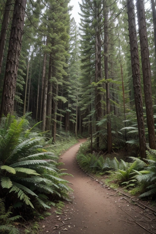 "Coniferous forests in Brazil during the Permian, with large ferns and mosses covering the forest floor."