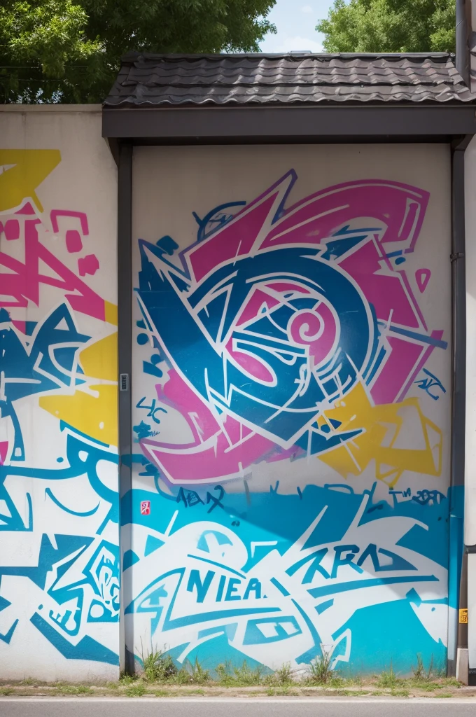 A wall with graffiti written ponkan