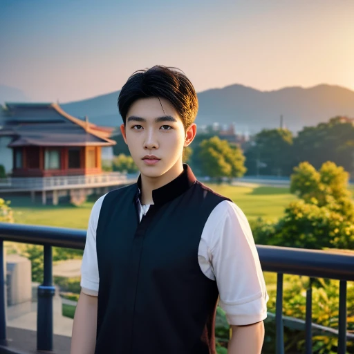 Haraf man looking at camera, perfect has a round face, Southeast Asian man with a round face, 3-D profile picture, 8K, 45,000,000 pixcls, Warm light, realistic light colors, beautiful young asian man, Asian man, charming anime, handsome man,short black hair asian man, beautiful haraam man,ึภาพสามมิติ 8K,45 high quality colored lights,000,000,000 pixels, photo, post-trade photo, animation, Beautiful, realistic portraits in comfortable poses, Anime Asian man in real life, Handsome man with perfect body,Wear a jeans shirt., Freestyle photo of a handsome young man, ผู้Asian manที่สวยงาม, The character is in her natural pose.,