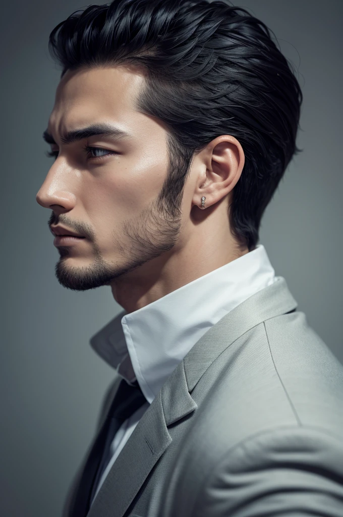 powerful man, unearthly, profile pic, drawning