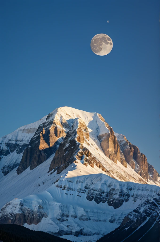 Moon rise in mountain