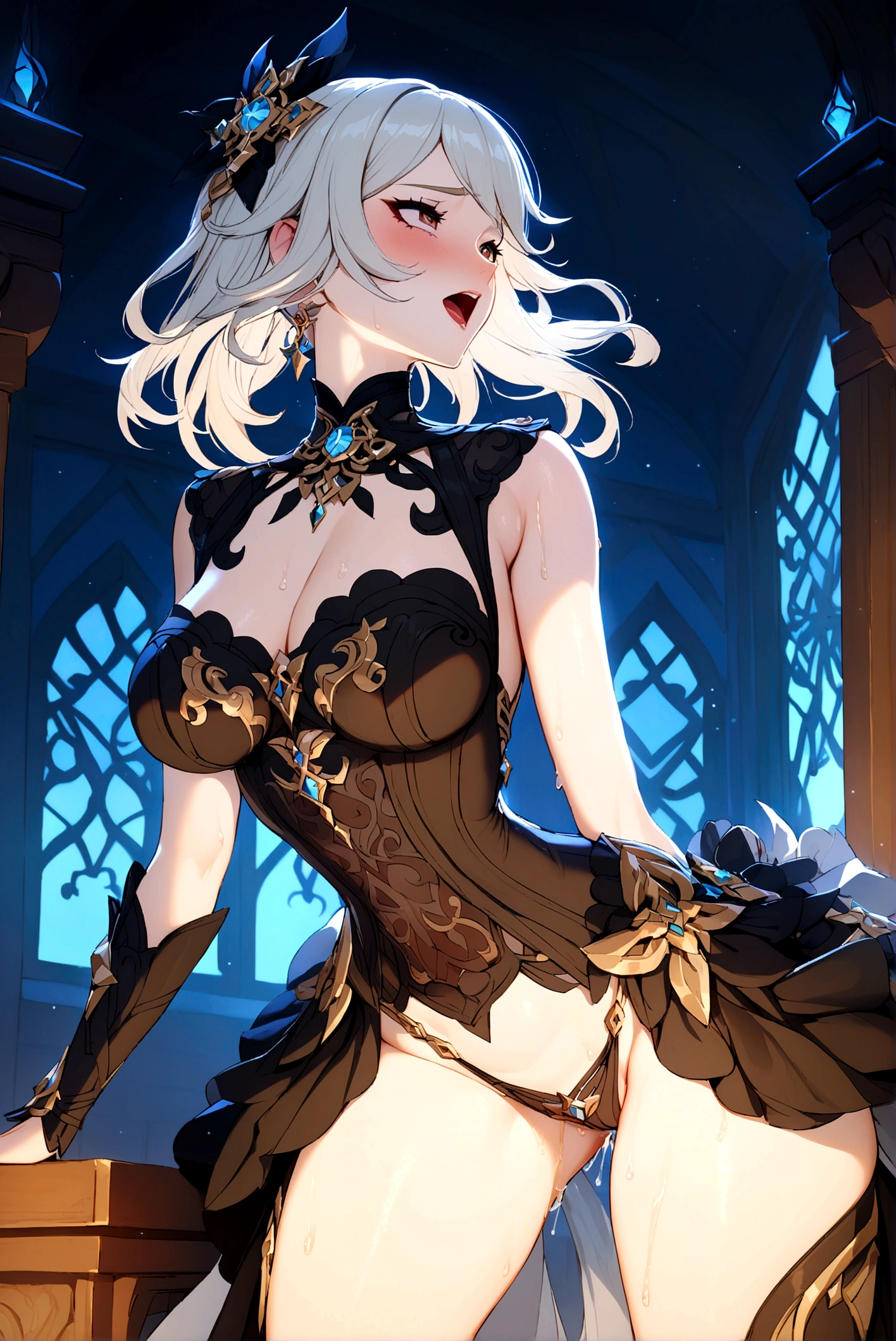 Female character from Genshin Impact having sex