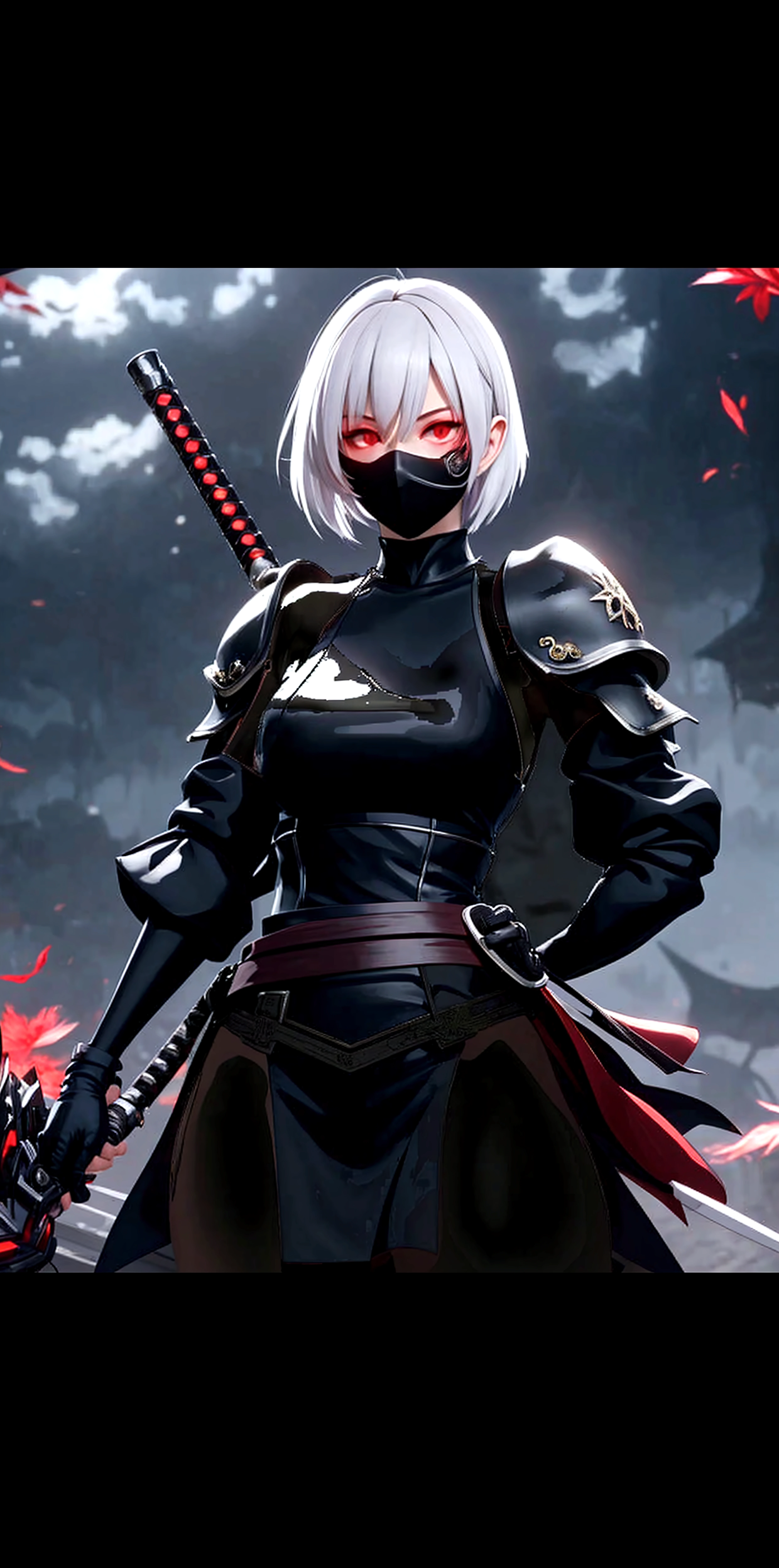 (masterpiece:1.2, Highest quality,High resolution,Super detailed),8k,wallpaper,(Very detailed),(Armored Core Style),1 female,Silver Hair,(Assassination Squad Ninja),(Black Ninja Robot Armor),(black-hooded-cloak,mask),(The background is a kaleidoscope-like geometric pattern.:2.0),(Detailed face:1.3),(Detailed body:1.3),((Cowboy Shot)),cyber punk,(dynamic),(Detailed hands:1.6),(Detailed hands),(Preparing for battle,Make a ninjutsu hand sign:2.0),(Flashy special move effects:2.0)