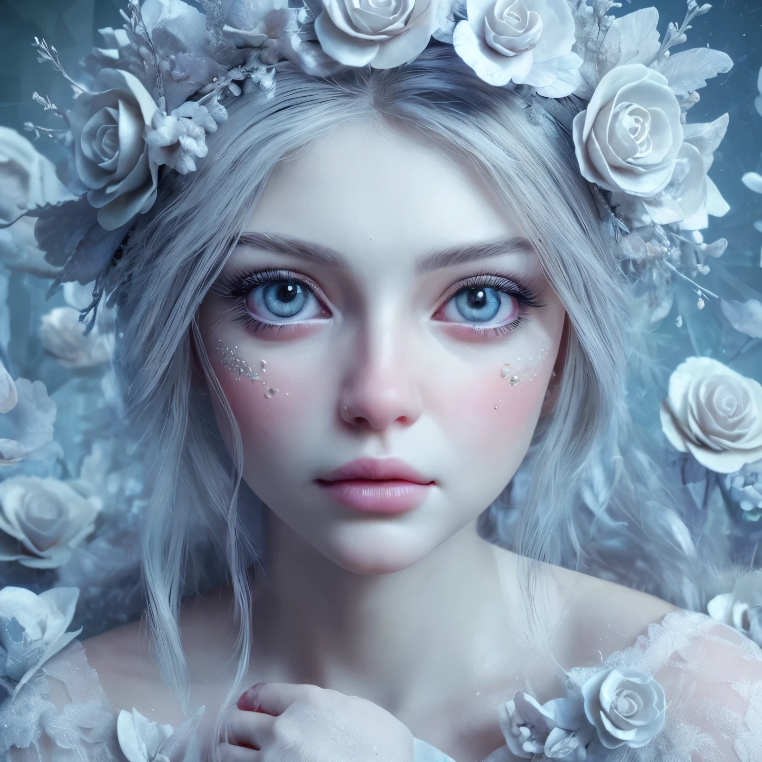 Make it hyper realistic image & face of the lady, intricately detail elements