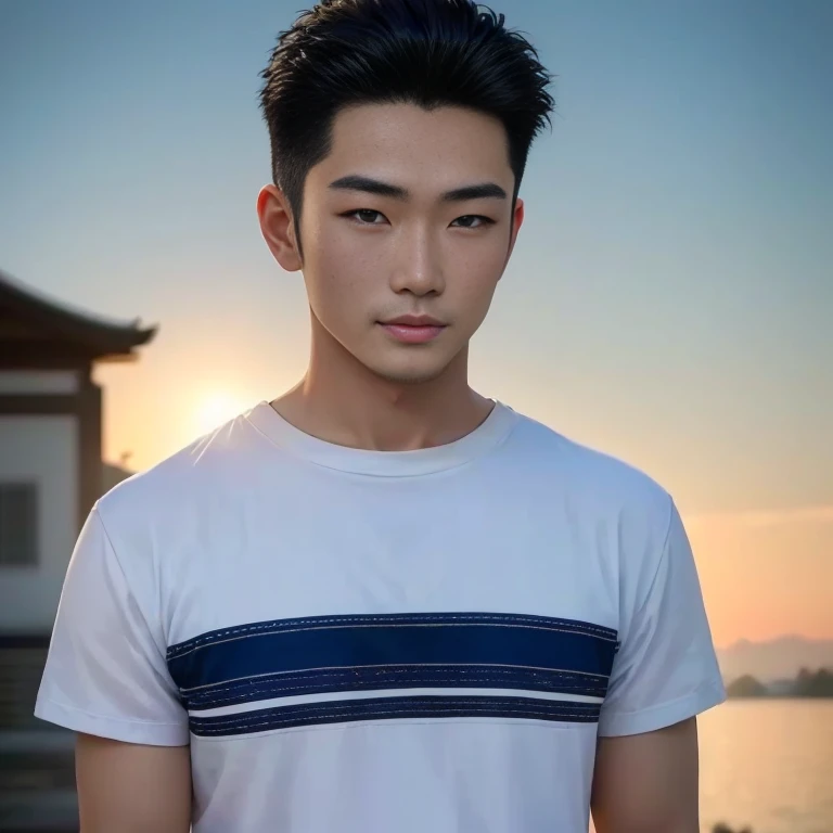 Asian man Araaf with black hair and denim shirt, Inspiration from Zhang Han, Chai Sukun, handsome man，black short hair, Handsome Chad Chin, Steve Zheng, Ryan Jia, Ruanjian, very handsome, Jinyoung Shin, Yanjun Chengt, Hong Jun Hyung, เด็กชายมีblack short hair, Ruean Jia is very beautiful.!, หลง ผู้ชายMohawk hairฮาราฟมองที่กล้อง, have a round face, Mohawk hair, ชายชาวเอเชียตะวันออกเฉียงใต้ที่have a round face, Profile picture, charming anime, Mohawk hair,black short hair, stereoscopic 8k,45 high quality colored lights,000,000,000 pixels, photo, post-trade photo, animation, Beautiful, realistic portraits in comfortable poses, Anime Asian man in real life, Handsome man with perfect body,Wear a jeans shirt., Freestyle photo of a handsome young man, beautiful asian man, The character is in her natural pose., 