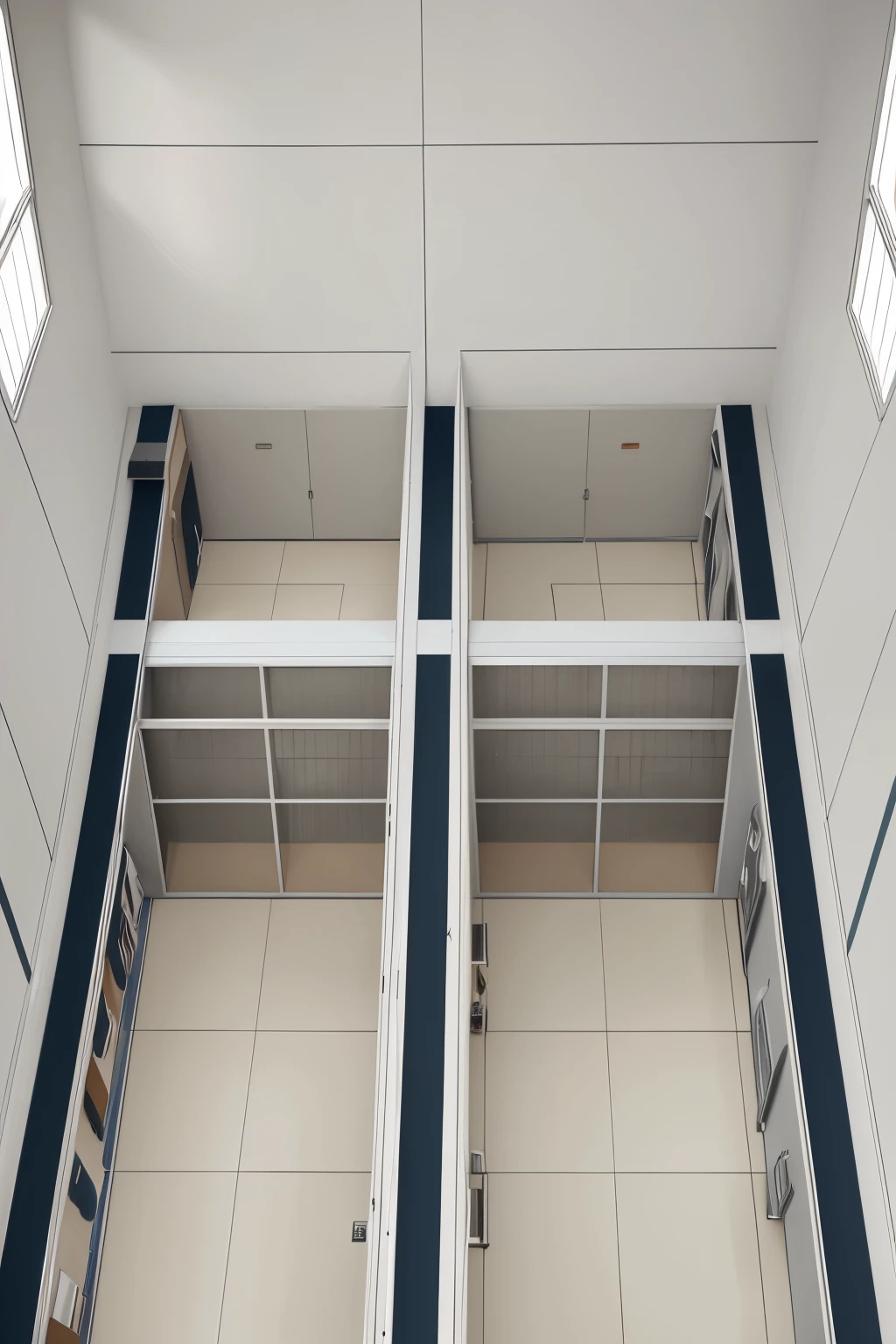 I need a floor plan of a factory that has 549 square meters containing 2 bathrooms next to each other and I need these bathrooms not to be so big and that the largest space left is an open space