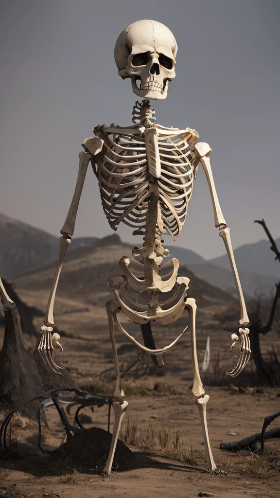 Character withered, deceased, man, A skeleton, decomposition, Еlder Ring, stands proudly, damage