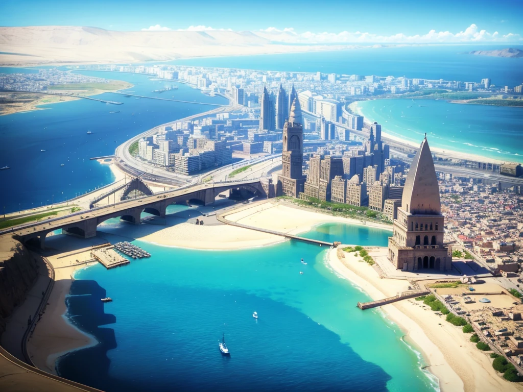 egypt city, day,blue sky