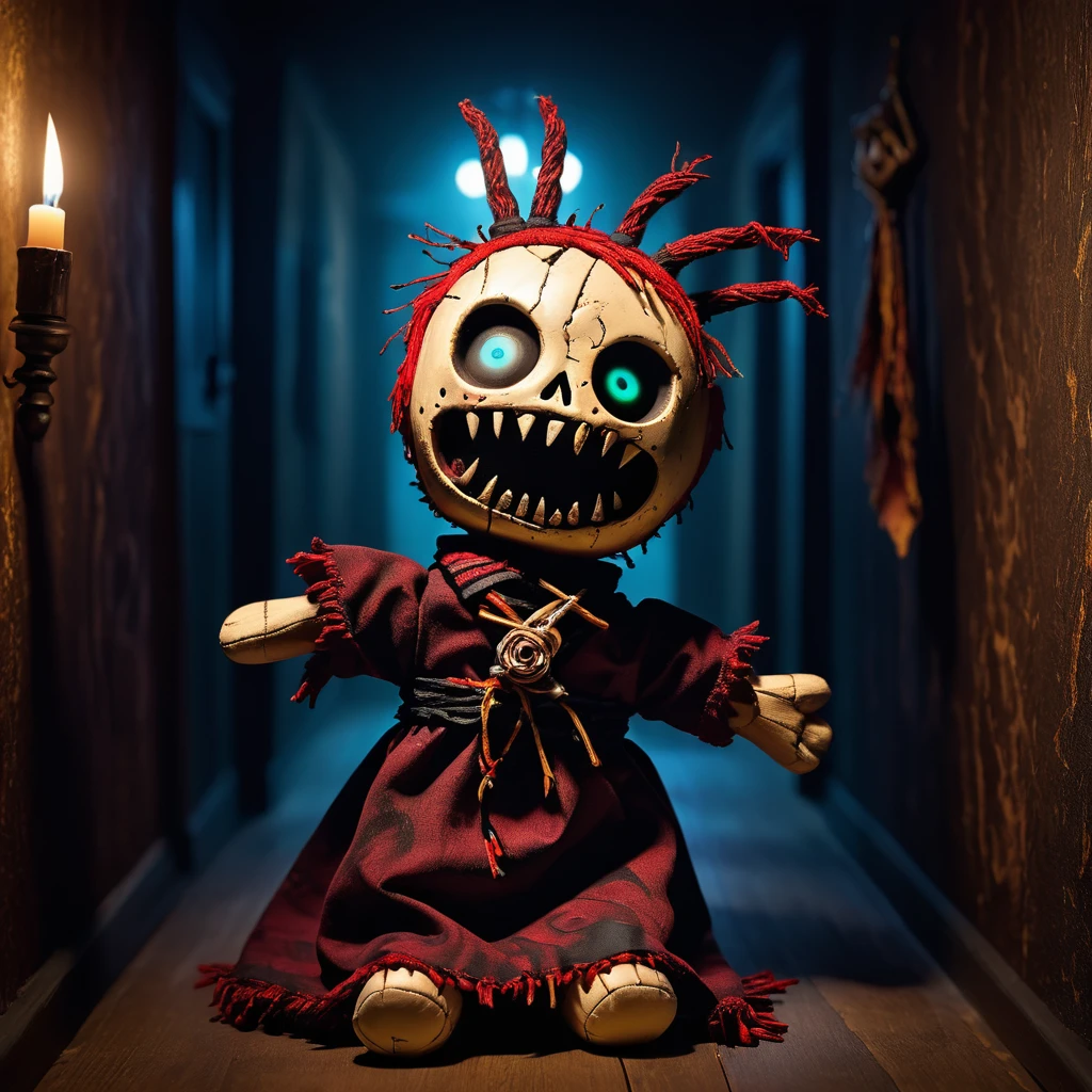 (knitted toy voodoo doll:1.7), (Voodoo in a Mirror Maze:1.3), (Clothing: maze explorer outfit with glowing mirror patterns:1.0), (Accessories: enchanted mirror emitting sparks of reflection magic, levitating maze map:1.1), (background: mystical mirror maze with floating mirrors, glowing pathways, and spectral reflections:1.2), best quality, masterpiece, detailed soft oil painting, detailed background, dramatic cinematic lighting, soft edge lighting, professional, dramatic lighting, hard edge lighting, ultra quality, 4k, masterpiece, best quality, 8k, ultra high definition, high resolution, extremely detailed