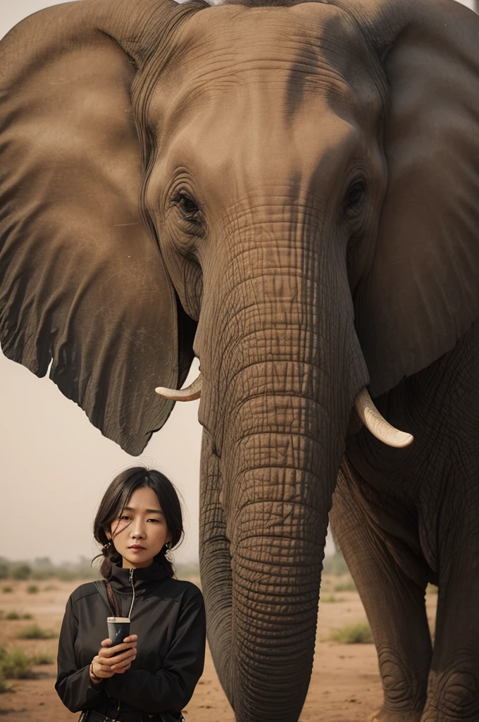 Woman with elephant head 