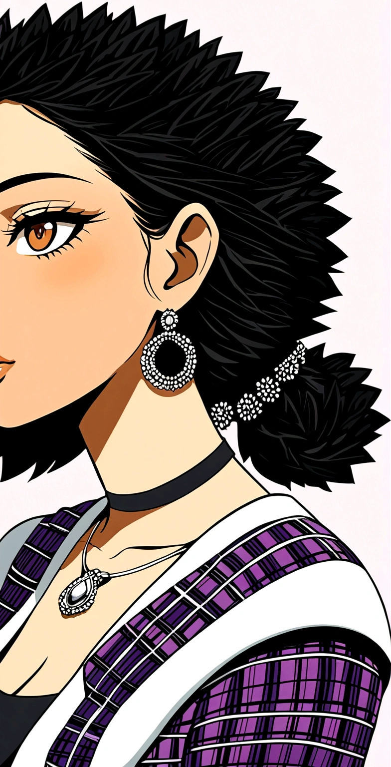 Crée une image de style cartoon représente une fille qui marche. Imagine vue de profil