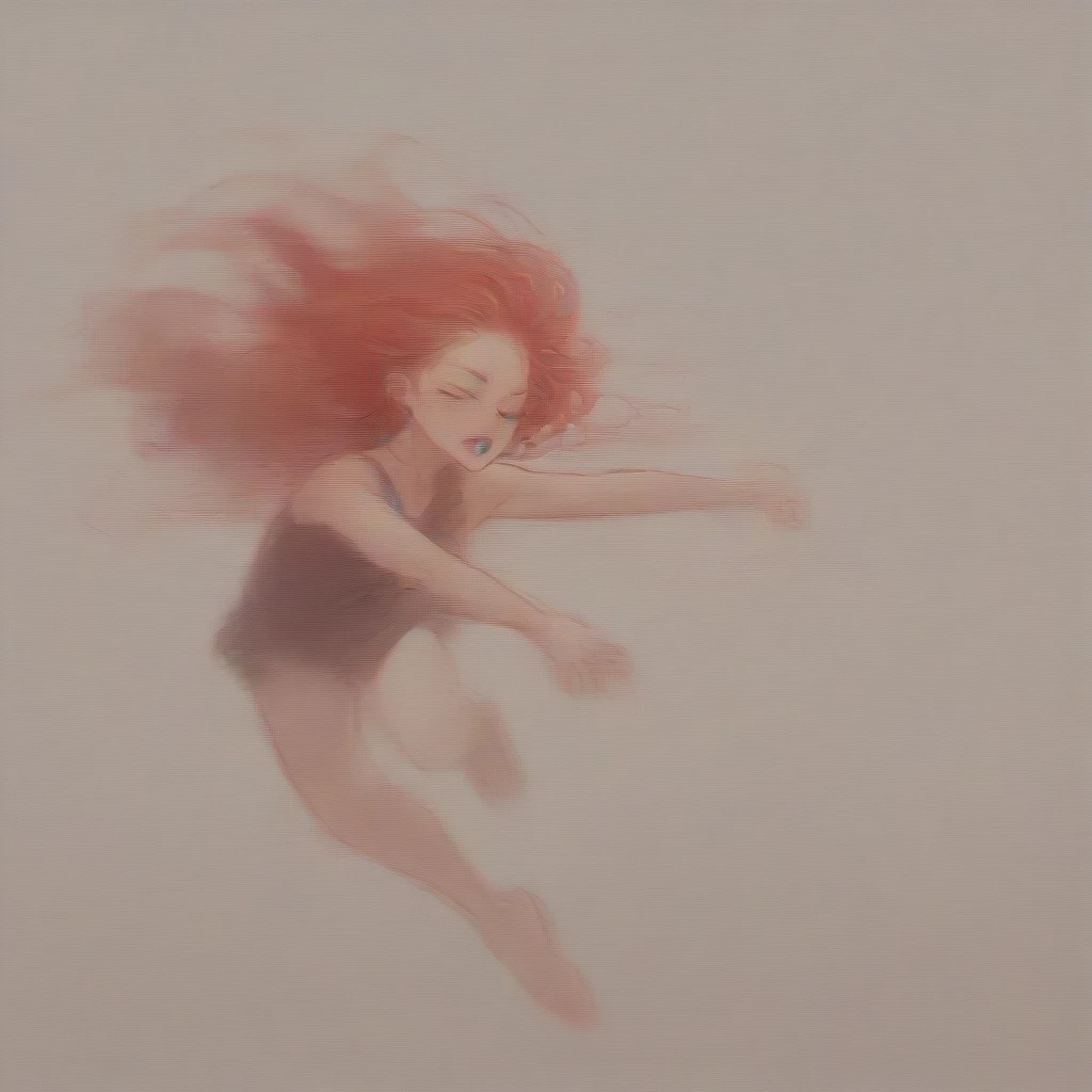 Face of a red-haired woman with eyes closed with tears running down her face