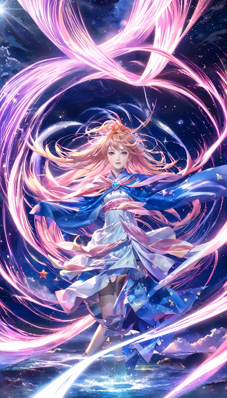 虹の中で眠っている少女 流star star々 Wind tornado