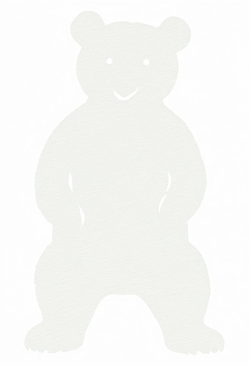 GGRIZZLEY BEAR SILOUETTE,WHITE BACKGROUND 