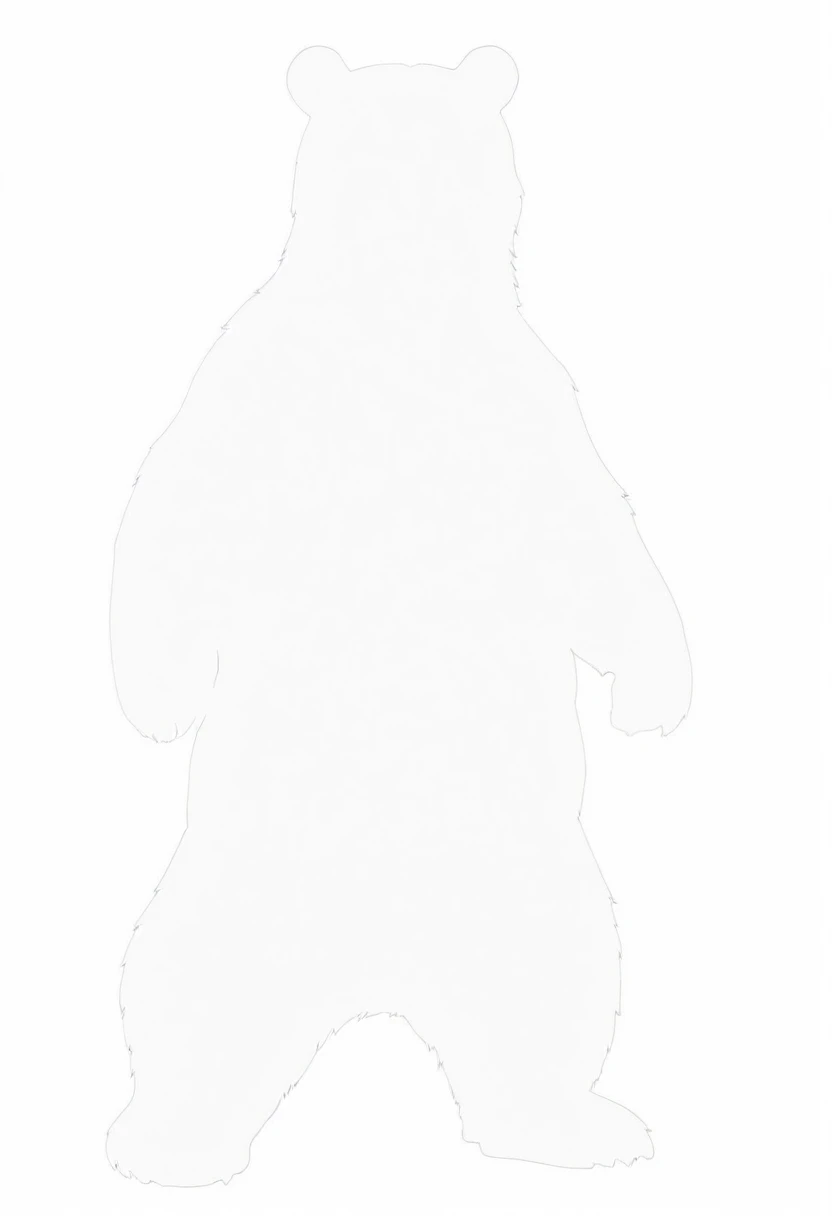 GGRIZZLEY BEAR SILOUETTE,WHITE BACKGROUND 