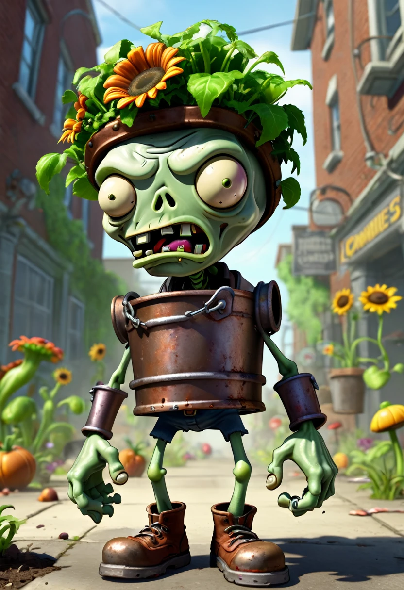 a Zombie dressed like Elvis Presley, hair, electric guitar, disco, game "Plants vs. Zombies", full body, cinematic still, cinemascope, best quality, masterpiece, very aesthetic, perfect composition, intricate details, ultra-detailed, vivid colors