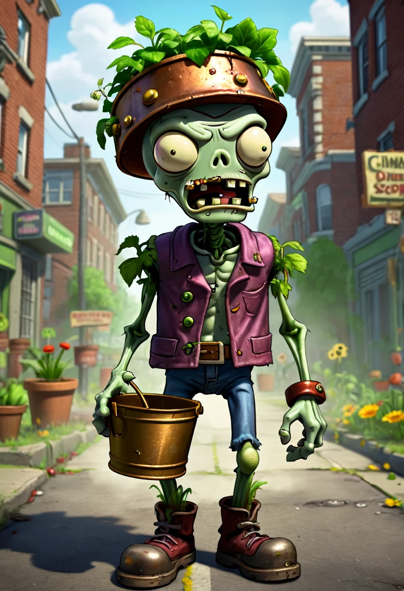 a Zombie dressed like Elvis Presley, hair, electric guitar, disco, game "Plants vs. Zombies", full body, cinematic still, cinemascope, best quality, masterpiece, very aesthetic, perfect composition, intricate details, ultra-detailed, vivid colors