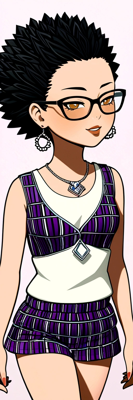 Crée une image de style cartoon représente une fille qui marche. Imagine vue en 3D