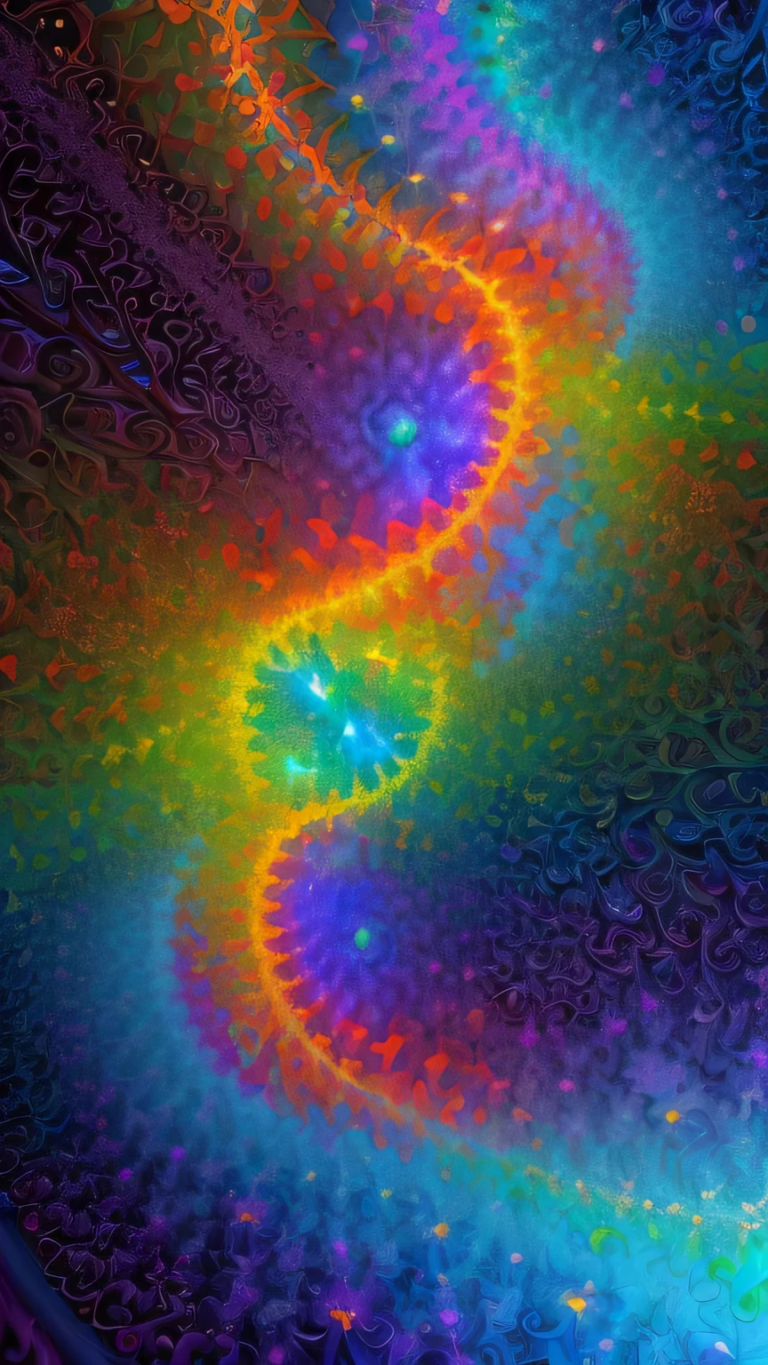 ((surrealism style)), (colorful magical energy flowing through the air, repeating fractal patterns, trippy:1.5), (rickety wooden building:1.1), (by a vast water fall in the dense jungle:1.3),, ((best quality)), ((masterpiece)), ((ultra realistic)), beautiful intricately detailed soft oil painting,