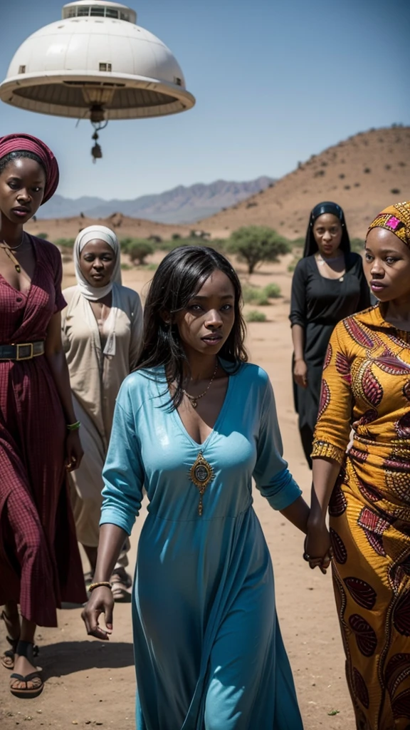 A group of African women in a religious sect with a UFO