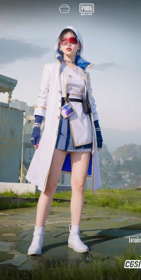 Ultra realistic, 1 girls, use white fashion, ultra details, hd image, high PixelMaster, upscale 2×, Use a blindfold.