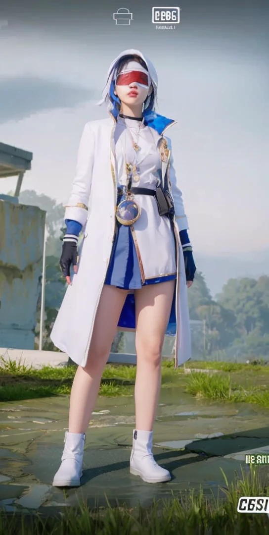 Ultra realistic, 1 girls, use white fashion, ultra details, hd image, high PixelMaster, upscale 2×, Use a blindfold.