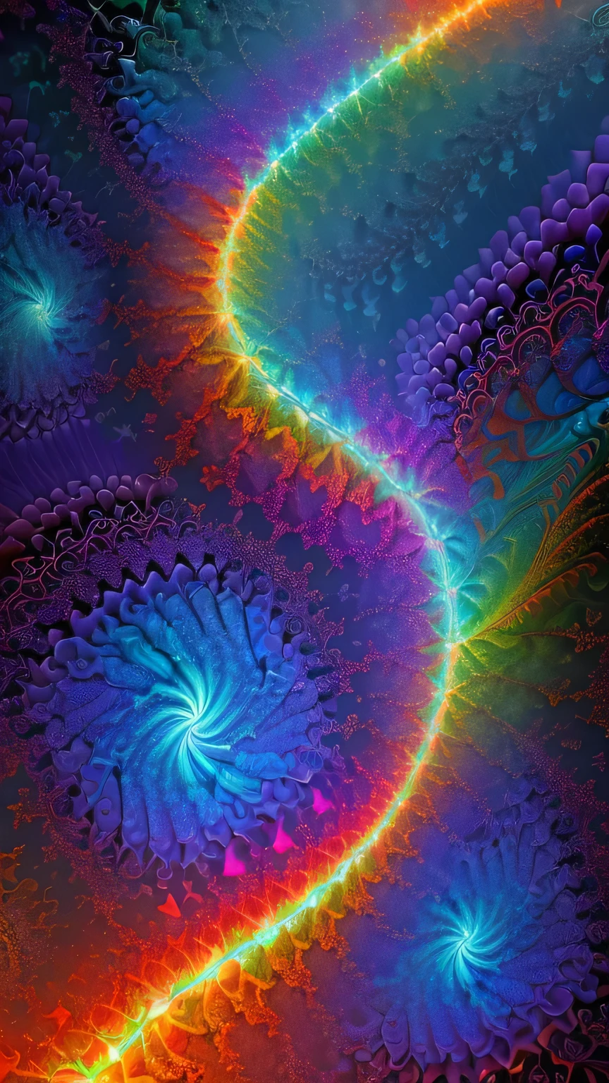 ((surrealism style)), (colorful magical energy flowing through the air, repeating fractal patterns, trippy:1.5), (rickety wooden building:1.1), (by a vast water fall in the dense jungle:1.3),, ((best quality)), ((masterpiece)), ((ultra realistic)), beautiful intricately detailed soft oil painting,