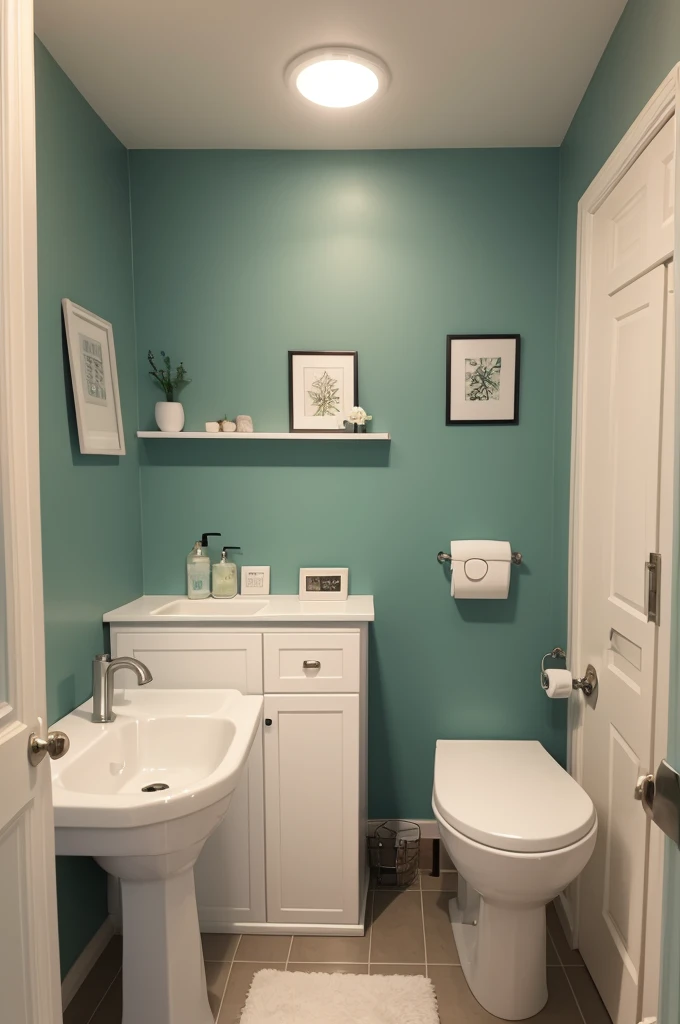 room decorated with bathroom theme