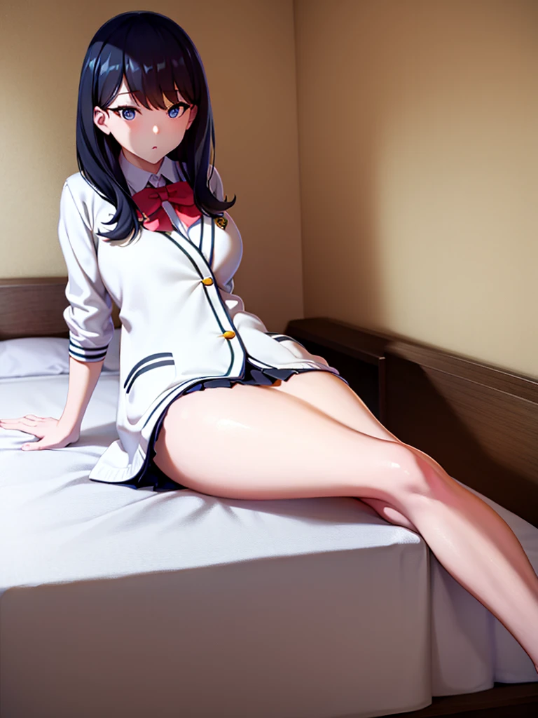 Rikka, A-line skirt,sexy girl,bed room ,on the bed,Beautiful slender legs,Big breasts,porn