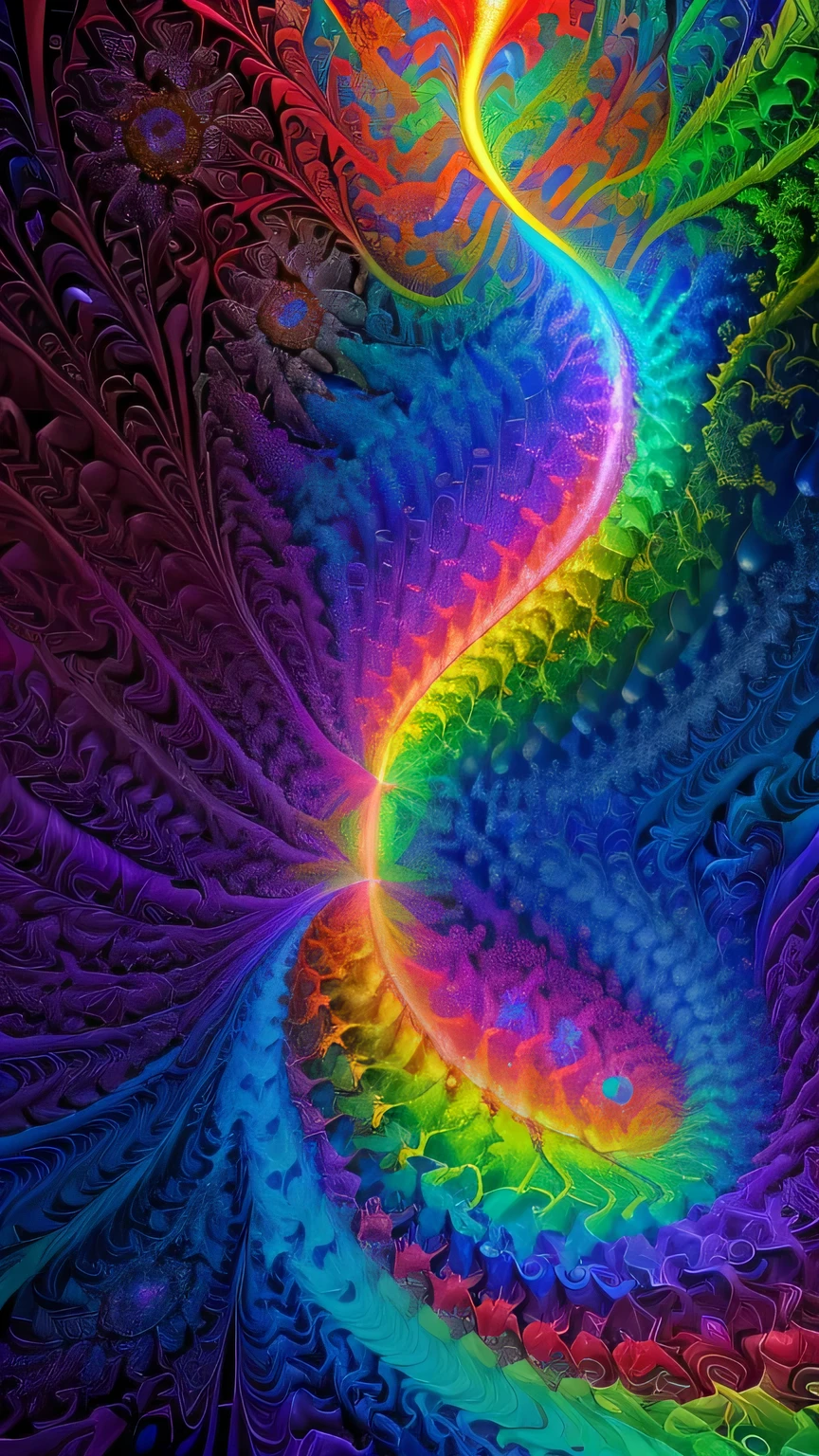 ((surrealism style)), (colorful magical energy flowing through the air, repeating fractal patterns, trippy:1.5), (rickety wooden building:1.1), (by a vast water fall in the dense jungle:1.3),, ((best quality)), ((masterpiece)), ((ultra realistic)), beautiful intricately detailed soft oil painting,