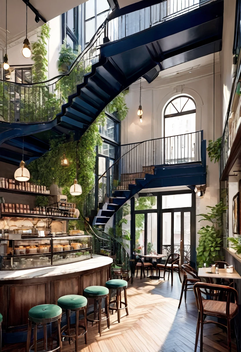 Another prompt in 1500 words about a cafe which is located in a busy city. Cafe should be beautiful and every detail---
In the heart of the bustling city, The Serene Corner Café stands as an oasis of calm and beauty. Its exterior, a blend of modern glass and vintage brick, draws you in with floor-to-ceiling windows that reveal a cozy, inviting interior. Stepping inside, you're greeted by the warm glow of Edison bulbs hanging from exposed wooden beams, casting a gentle light on the dark hardwood floors.
Plush, velvet armchairs in shades of deep blue and emerald green surround polished mahogany tables, each adorned with a small vase of fresh flowers. A long, marble counter stretches across the room, where skilled baristas craft artisanal coffees and teas, while an array of freshly baked pastries entices from under glass cloches.
The back wall features floor-to-ceiling bookshelves filled with a curated selection of novels, cookbooks, and local art, creating a cultured ambiance. Soft jazz music plays in the background, enhancing the relaxed atmosphere. A spiral staircase leads to a mezzanine with private nooks, perfect for quiet reading or intimate conversations. Outside, a charming terrace with wrought-iron furniture and lush greenery offers a serene escape from the urban hustle, making The Serene Corner Café a true urban retreat.
---
I hope you enjoy this concise yet detailed description! Let me know if you need any adjustments.
