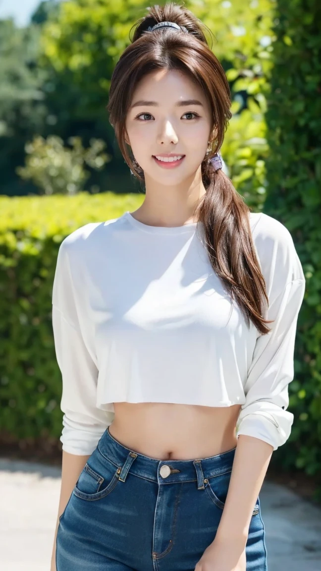 two women back to back each other,(((looked on camera))) look viewer (((looked on camera))) look viewer,(((girls wearing crop oversize shirt, black hot sexy jeans hot pant)))(((selfie close up foto))) ,, detailed skin, ((asia white skin color)) ,detailed skin, small breasts, Slim Waist (((4K resolution))),((no smile)) (((long hair brown silky thick ponytail hairstyle))) ((white skin)) ((extremely detailed face)) ((extremely detailed eyes)) (((sexy body pose))) ((outdoor background)) (()) ((sixpack woman)) ((model posture)), face, extremely detailed full body color photo of a 22 y.o girl, beautiful face, beautiful eyes, (()), (((sexy))) big breasts, slim body, ((skin details, high texture)), (()), hand fix, finger fix, nails fix, realistic hand wrinkles, realistic eyes, octane render, simetris eyes,(white perfect teeth) (())(())