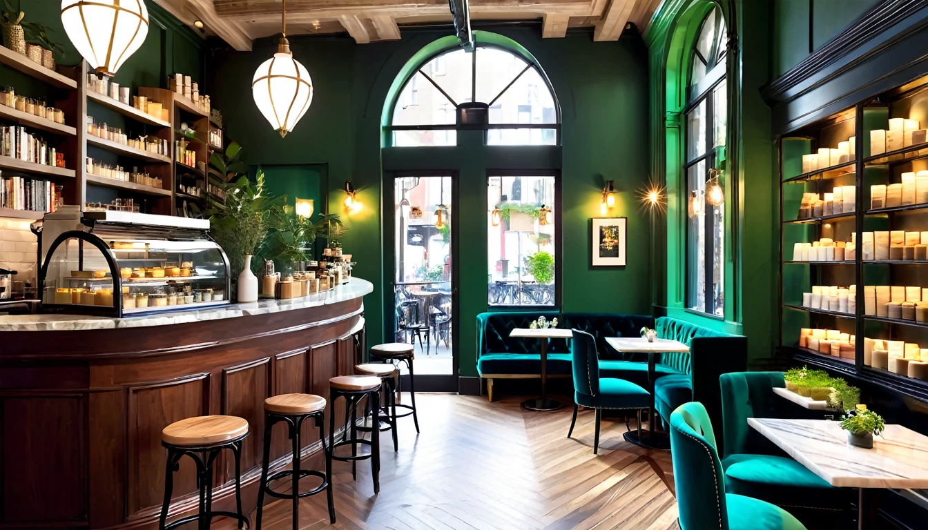 Another prompt in 1500 words about a cafe which is located in a busy city. Cafe should be beautiful and every detail---
In the heart of the bustling city, The Serene Corner Café stands as an oasis of calm and beauty. Its exterior, a blend of modern glass and vintage brick, draws you in with floor-to-ceiling windows that reveal a cozy, inviting interior. Stepping inside, you're greeted by the warm glow of Edison bulbs hanging from exposed wooden beams, casting a gentle light on the dark hardwood floors.
Plush, velvet armchairs in shades of deep blue and emerald green surround polished mahogany tables, each adorned with a small vase of fresh flowers. A long, marble counter stretches across the room, where skilled baristas craft artisanal coffees and teas, while an array of freshly baked pastries entices from under glass cloches.
The back wall features floor-to-ceiling bookshelves filled with a curated selection of novels, cookbooks, and local art, creating a cultured ambiance. Soft jazz music plays in the background, enhancing the relaxed atmosphere. A spiral staircase leads to a mezzanine with private nooks, perfect for quiet reading or intimate conversations. Outside, a charming terrace with wrought-iron furniture and lush greenery offers a serene escape from the urban hustle, making The Serene Corner Café a true urban retreat.
---
I hope you enjoy this concise yet detailed description! Let me know if you need any adjustments.