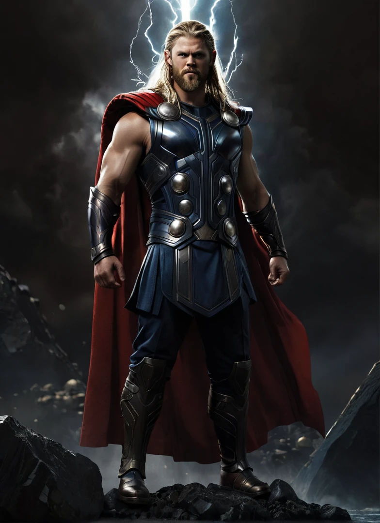 THOR THOR is the god of the avengers, THOR, by Roman Bezpalkiv, concept art: Futuristic Norwegian, Asgardian, the God of Thunder, Painted portrait of the stern Odin, Scandinavian warrior, God of Thunder, Arthur Pan, concept art of a warrior, inspired by Ryan Barger, Johannes Helgeson, norse god, The concept of a heroic fantasy character