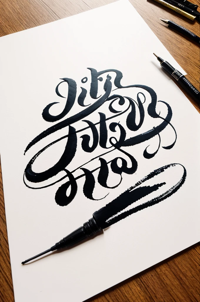 Create logo for the name Paramasivan show calligraphy ink style design