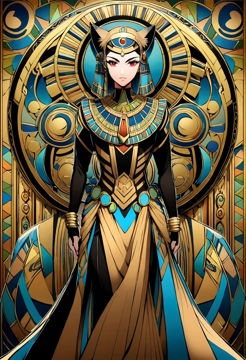 Miraculous Ladybug style boy with the cat's kuami and an Egyptian style suit