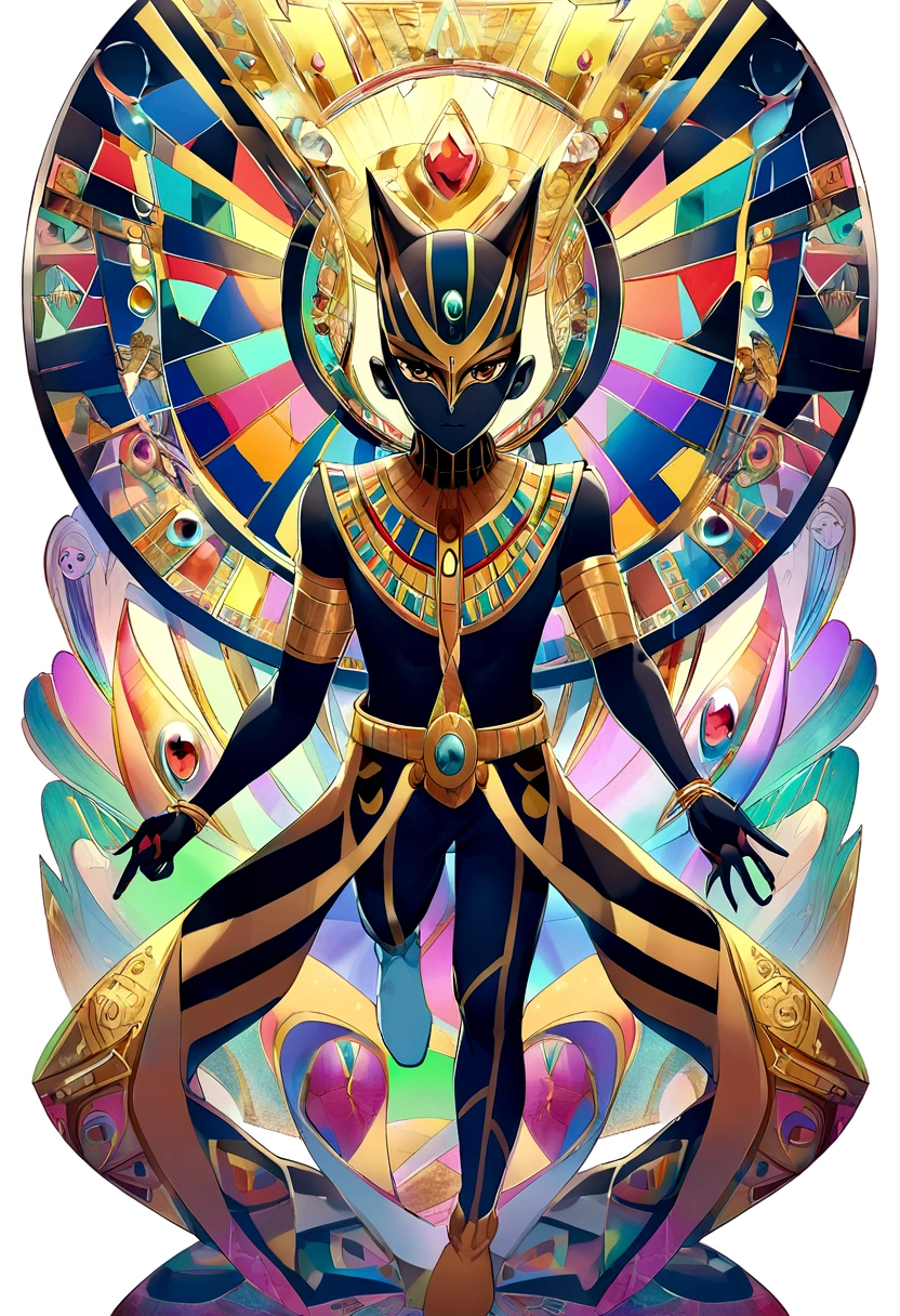 Miraculous Ladybug style boy with the cat's kuami and an Egyptian style suit