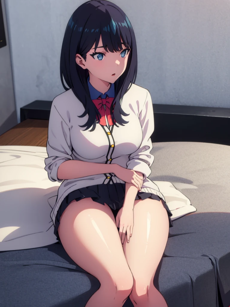 Rikka, A-line skirt,sexy girl,bed room ,on the bed,Beautiful slender legs,Big breasts,porn,bikini