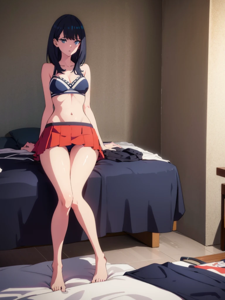 Rikka, A-line skirt,sexy girl,bed room ,on the bed,Beautiful slender legs,Big breasts,porn,bikini