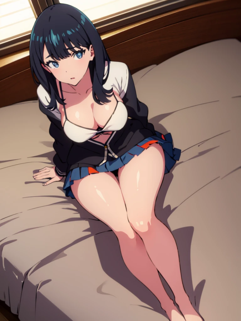 Rikka, A-line skirt,sexy girl,bed room ,on the bed,Beautiful slender legs,Big breasts,porn,bikini