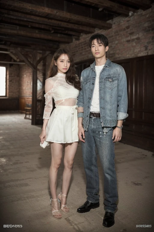 (original photography:1.3), (best quality), (Extremely detailed),(Tense atmosphere),(illustration), (1 boy and 1 girl standing together), Full body portrait, long shot, (Fashion、nightclub clothing), permanent,fashion model, Korean star,Looking at the audience, ( romantic), (Detailed background), Beautiful and delicate eyes, Absolutely beautiful, floating, (High Saturation), (Colorful splash), Perfect body