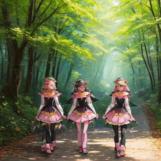 vision, (three tas: 2) Stable diffusion provides the best image quality, Morning sunlight, Spring scenery, Dew and flowers, Flying hair, I live in a dreamland of mushrooms and fairy tales., trip, running, and laugh. Forest Path