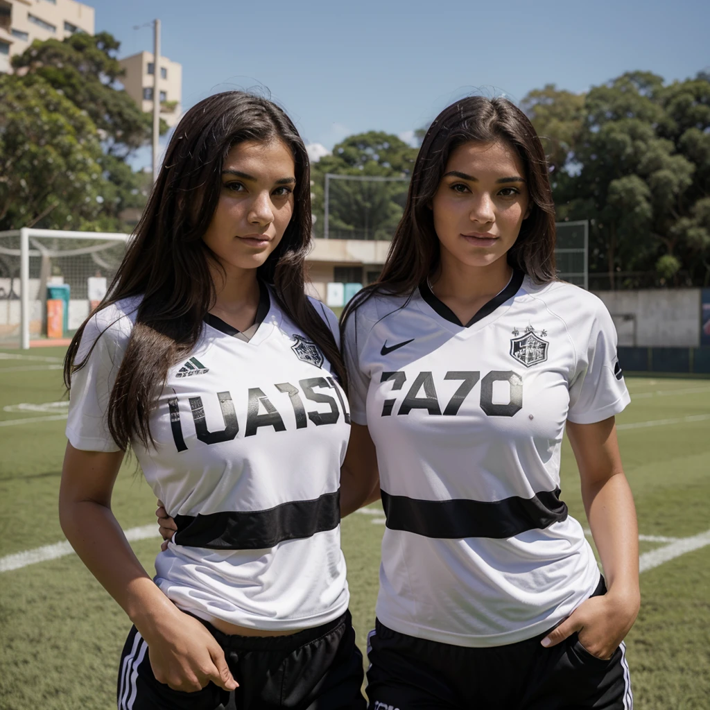 Hot female football players wearing Vasco shirts in São Januário 