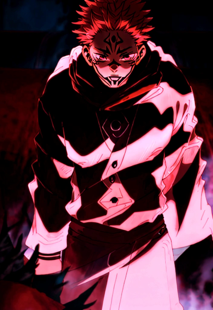 Sukuna アニメ, incredible, red light, ombre, アニメ
