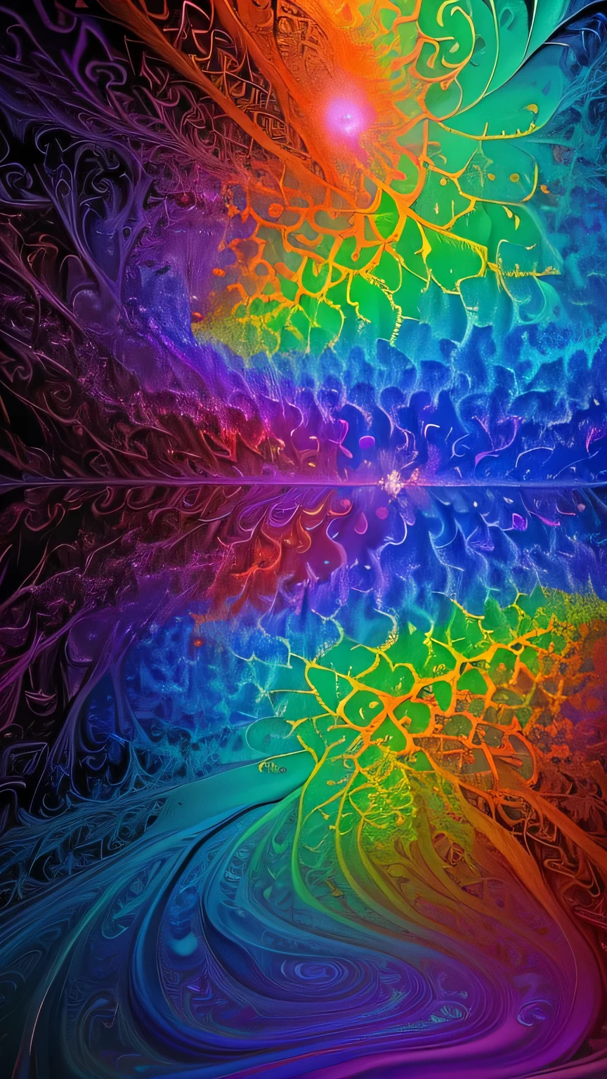 ((surrealism style)), (colorful magical energy flowing through the air, repeating fractal patterns, trippy:1.5), (rickety wooden building:1.1), (by a vast water fall in the dense jungle:1.3),, ((best quality)), ((masterpiece)), ((ultra realistic)), beautiful intricately detailed soft oil painting,