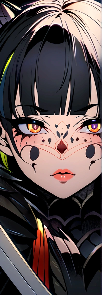 original,and its detailed CG unified 8K wallpaper,masterpiece,masterpiece,Best quality,Ultra-detailed details,Highest resolution,(Implications),Black short hair,Tilt inward,Thick bangs,There is a mole on the back of the left face,There is a mole under the right eye,White teeth,Small mouth,thick lips,The nose is slightly upturned,Eyes with double eyelids,Not big,There are two very small silver circles on the left ear.,Right ear also has,A lively feeling,Nails without nail polish,Big face,High-definition quality,Composition creation is best,The overall style is consistent