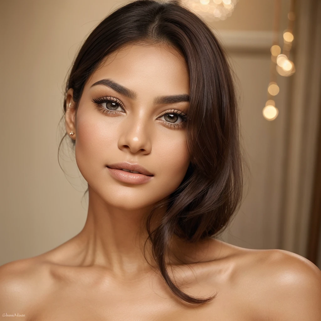 The Enchanting Beauty: A Realistic Portrait of Perfection
Imagine a 21-year-old Indian woman whose beauty is so captivating it leaves an indelible impression on anyone who sees her. Her face is a living embodiment of the golden ratio, with every feature harmoniously balanced to create a visage of unparalleled allure.
Eyes: Her eyes are large and almond-shaped, radiating warmth and intelligence. Their deep, soulful brown color draws you in, framed by naturally long and thick eyelashes that flutter with every blink. Her gaze is both inviting and enigmatic, capable of holding anyone's attention effortlessly.
Eyebrows: Her eyebrows are perfectly arched and full, with a natural curve that complements her eyes. They are meticulously groomed, highlighting her expressive features and adding a touch of elegance to her face.
Nose: Her nose is straight and well-proportioned, perfectly fitting the golden ratio. It sits gracefully on her face, contributing to the overall symmetry and balance of her features.
Lips: Her lips are full and beautifully shaped, with a natural, rosy tint that enhances their allure. The perfect cupid's bow and gentle curve of her lips make her smile absolutely enchanting, capable of lighting up any room and melting hearts.
Chin and Jawline: Her chin is delicately rounded, blending seamlessly into a jawline that is both strong and feminine. This combination gives her face a sculpted look, adding to her overall grace and poise.
Forehead: Her forehead is smooth and unblemished, with a gentle slope that contributes to the harmonious proportions of her face. It provides the perfect frame for her expressive eyebrows and captivating eyes.
Cheekbones: Her high cheekbones add a touch of sophistication and regality to her appearance. They are subtly accentuated, enhancing the natural contours of her face and contributing to her striking beauty.
Skin: Her skin is flawless, with a natural glow that suggests health and vitality. It is smooth and even-toned,