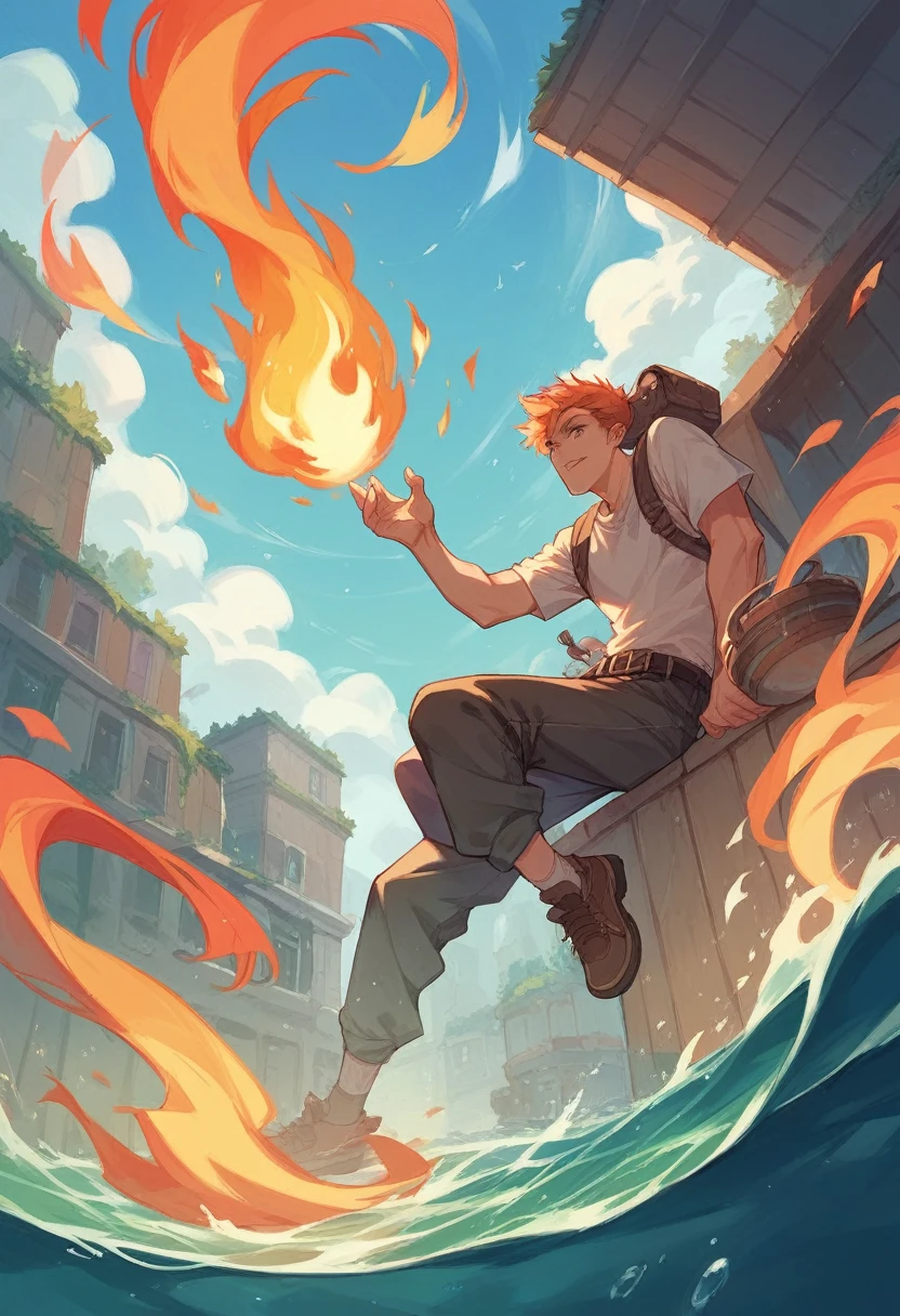 icons for water, air, fire, dark, light, earth together